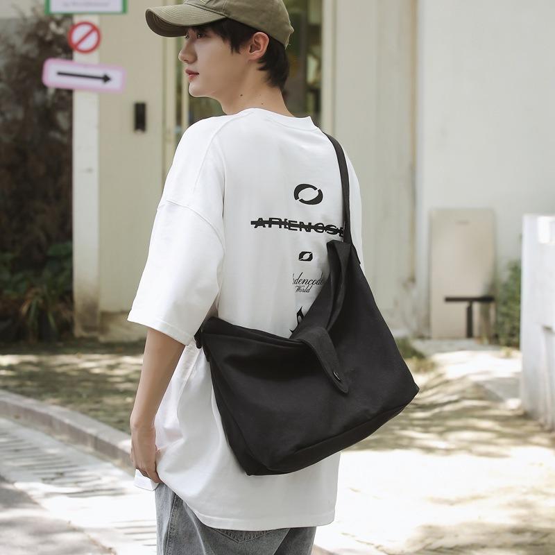 Canvas bag women's large-capacity new summer versatile simple shoulder messenger bag casual dumpling bag