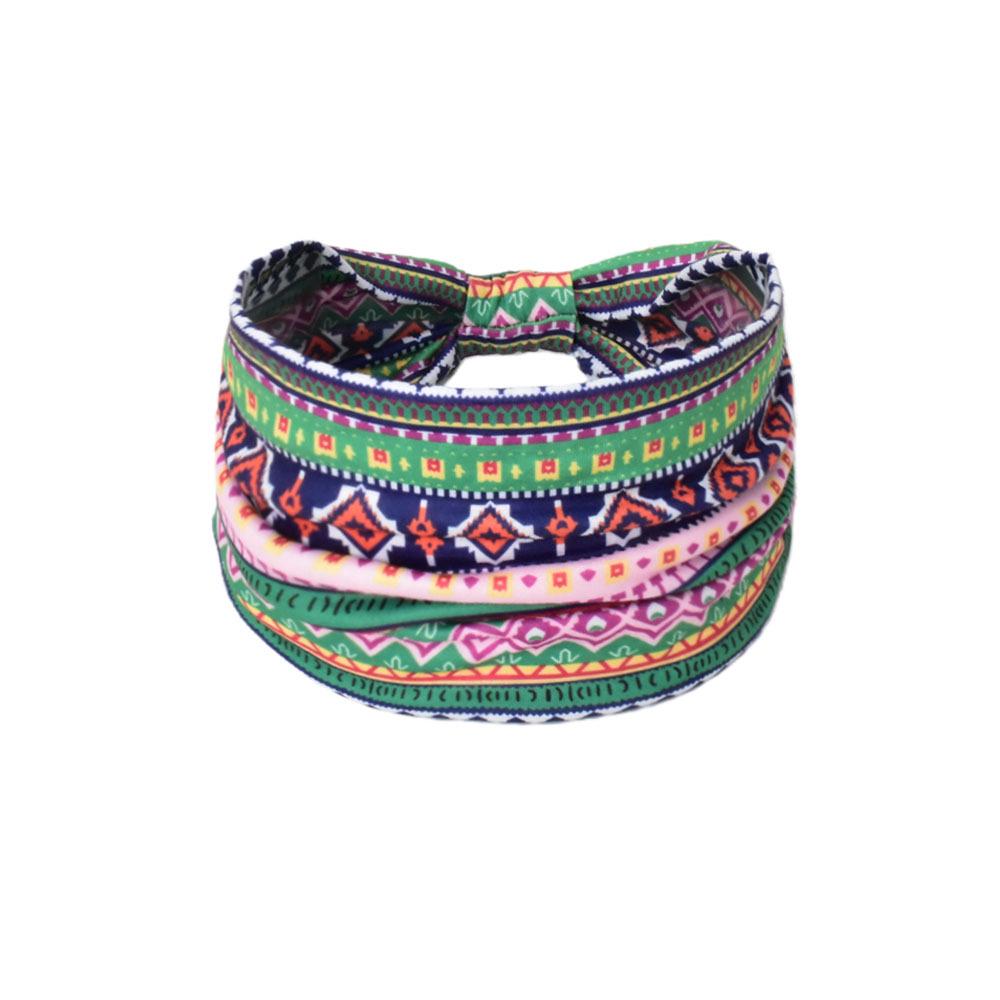 Women's Paisley Sport Yoga Headband - Sweat-Absorbing, Elastic Cotton, Bohemian Style