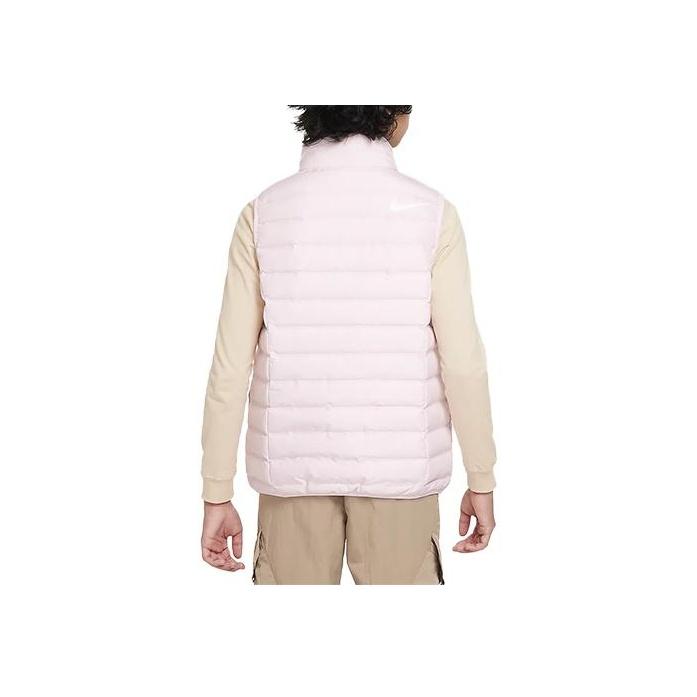 Nike Vestă Casual cu Fermoar și Guler Înalt cu Imprimeu Logo Swoosh pentru Copii Roz FV2520-663