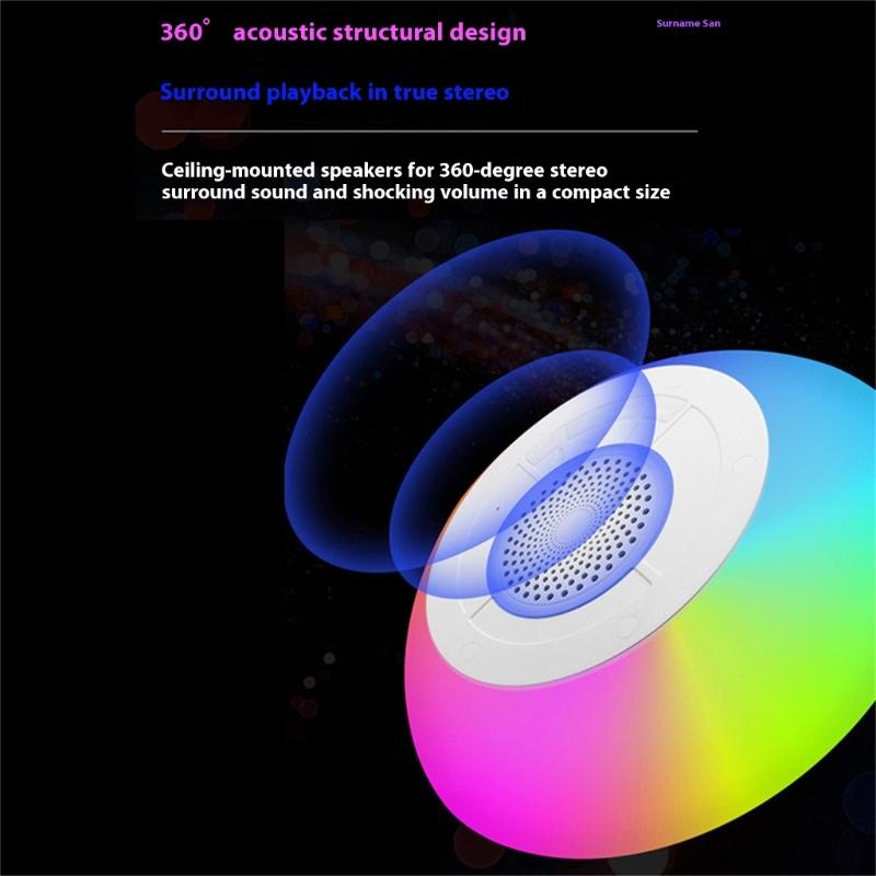 Floating Speaker for Pool Waterproof Portable Speaker Wireless Floating Stereo Speaker with Led Light Shower Speaker