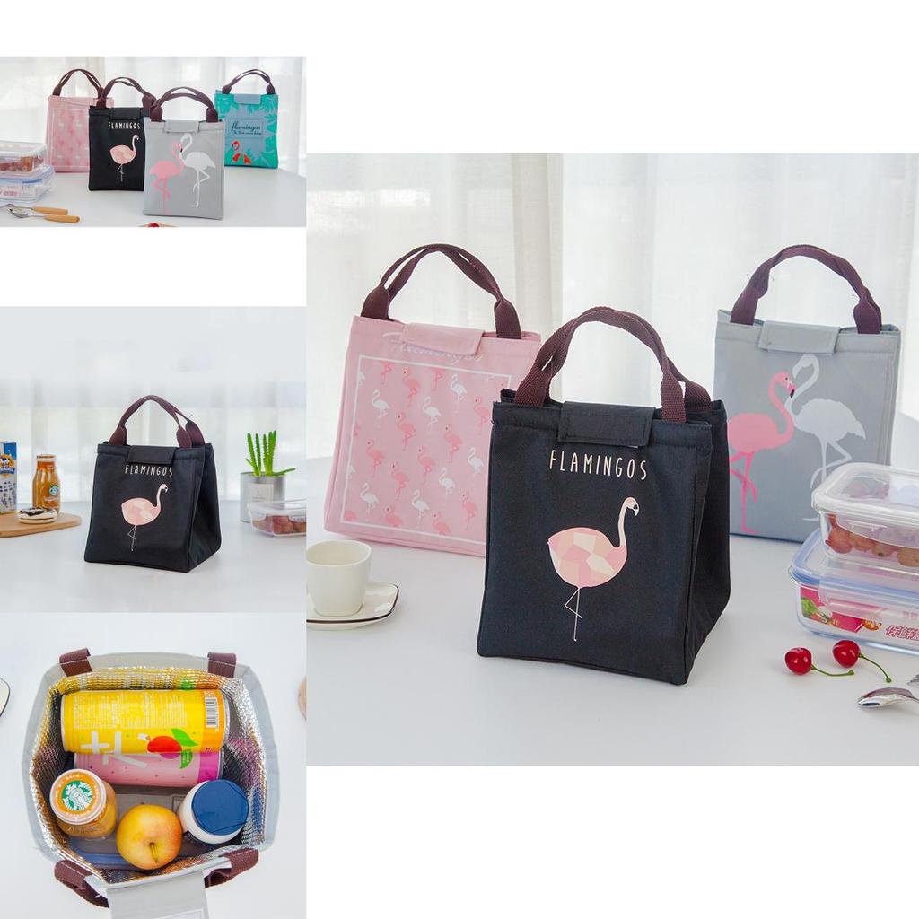 Elegant Flamingo Lunch Bag With Premium Oxford Cloth For Hot And Cold Food Storage
