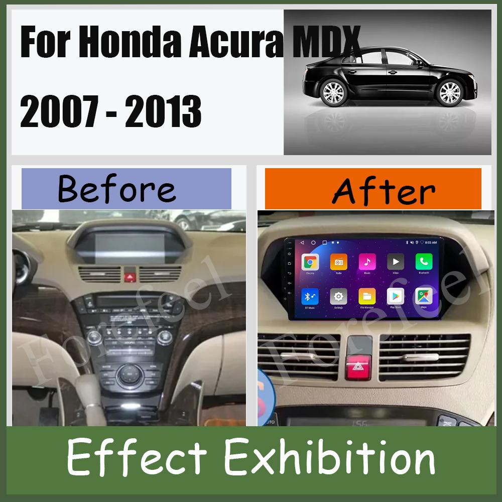 Android 14 For Honda Acura MDX 2007-2013 Car Multimedia Video Player GPS Navigation Radio Android Auto Wireless Carplay DSP IPS