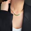 High End Necklace Elegant Zircon Stainless Steel Collarbone Chain Women Fashionable Accessory