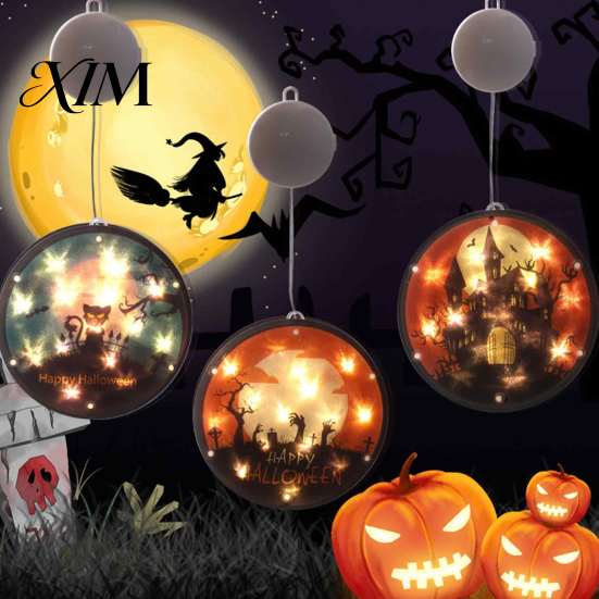 Battery Powered Ghost Light Halloween Window Decor Light, Pumpkin Fairy Hanging Lamp String Lantern for Party, Spooky Decoration, Festive Prop