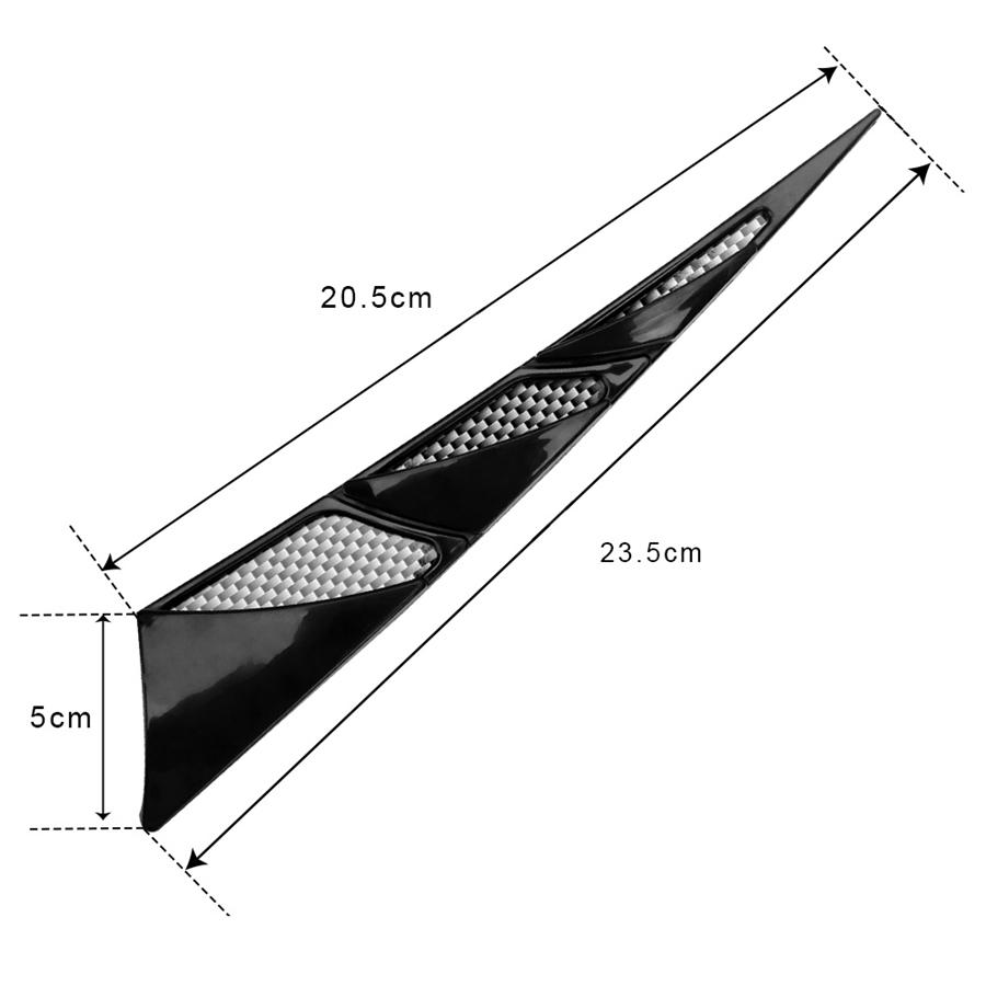 2PCS ABS Universal Car Simulation Hood Vent Decor Sporty Side Air Flow Sticker