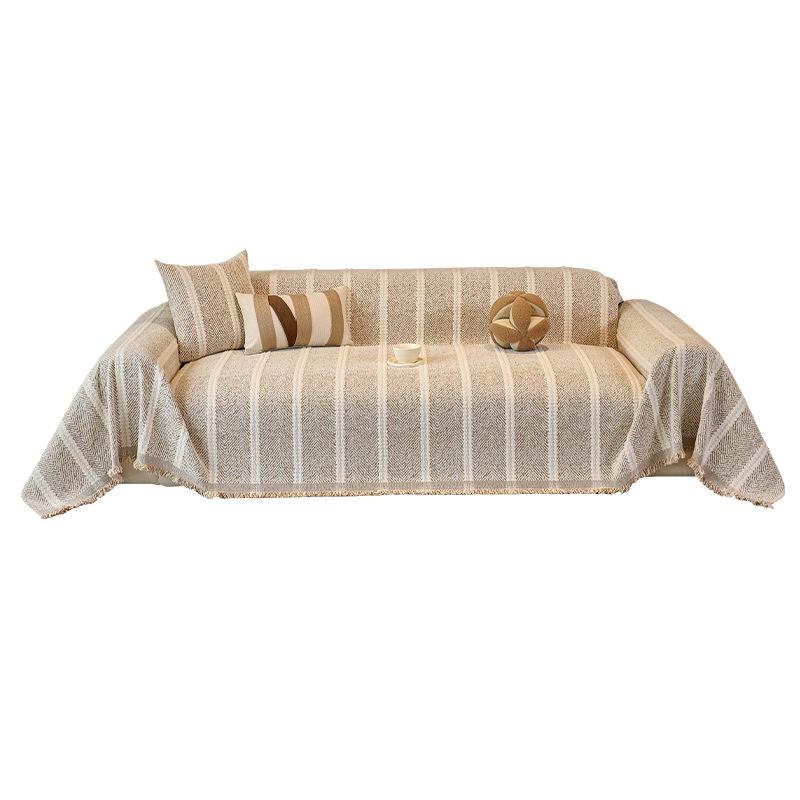 Mid-Century Minimalist Chenille Sofa Cover with Herringbone Pattern - Non-Slip, Universal Fit for Four Seasons