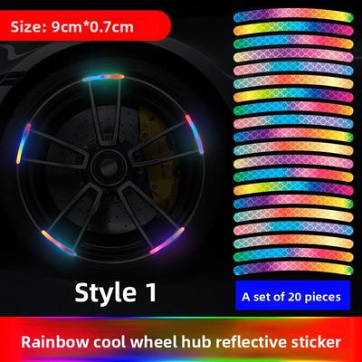 Car Universal Wheel Hub Reflective Stripes Safety Opening Warning Sticker Tape Auto Warning Reflective Tape Exterior Accessorie