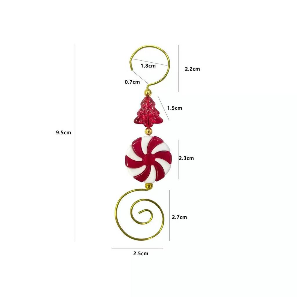 Festive Candy-Shaped Striped Christmas Tree Hook