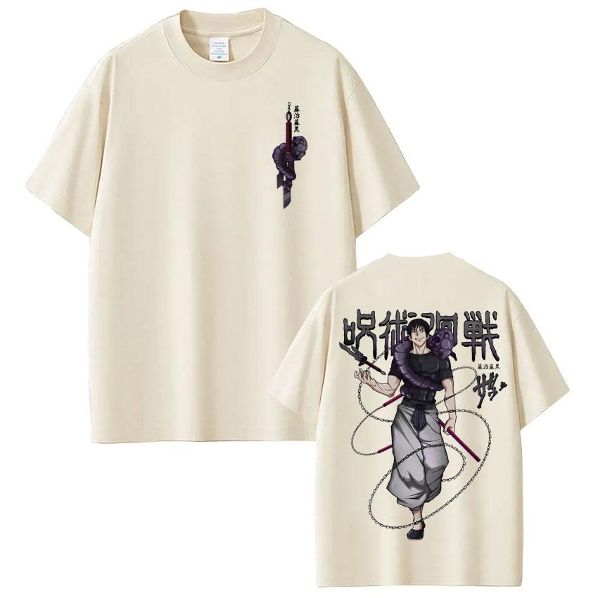 Heta Anime Jujutsu Kaisen Fushiguro Toji Grafiska T-shirts Herr Kvinnor Harajuku Vintage T-shirt Överdimensionerad Bomull Casual Kortärmad