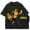 Invincible New High QualityAnime Lover Couples Plus Size Washed Tshirt Year Round Clothing Personality Clothes  Unisex