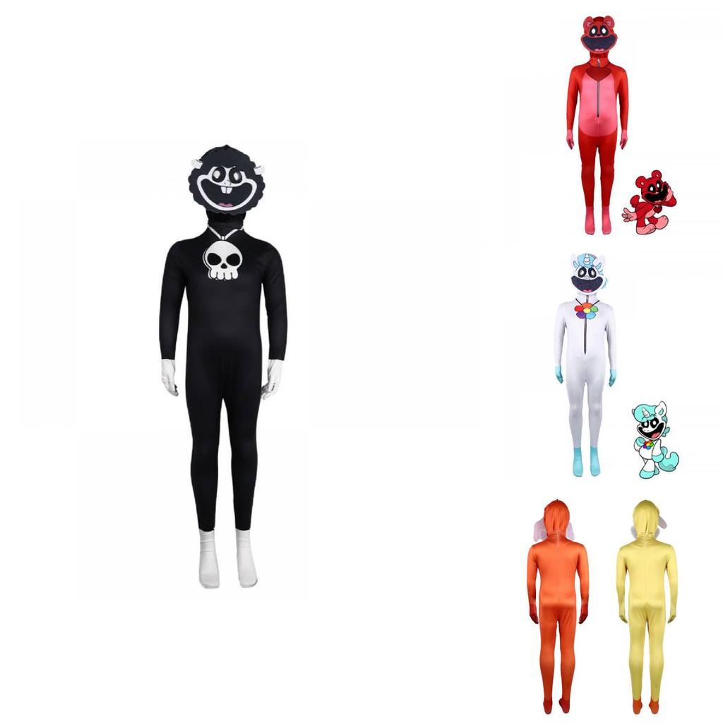 Poppy Playtime Halloween Jumpsuit Cosplay Costume Milk Silk Polyester For Kids Roleplay