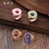 New Colored Donut Oval Hollow Alloy Ring, Simple Small Fresh Women's Elastic Ring