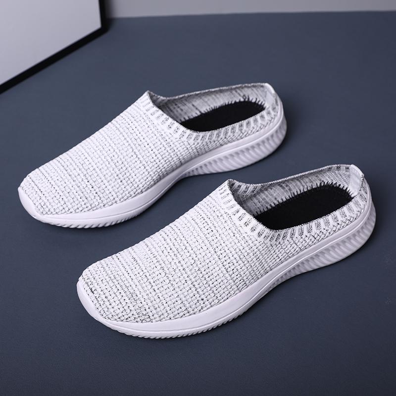 Summer Mesh Men Casual Shoes Breathable Half Loafers Fashion Outdoor Indoor Slippers Women Flats Comfortable Couple Sneakers