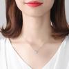 Silverbene Simple Heart Created Opal 925 Sterling Silver Necklace