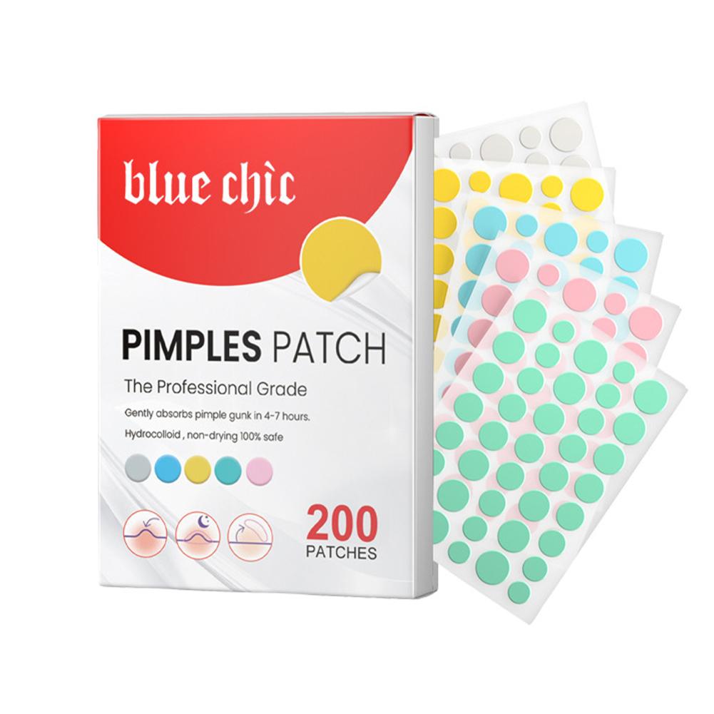 200Pcs Acne Patches Fade Blemishes Pimple Marks Closed Acne Blemishes Hydrocolloid Star Heart Shaped Cover Acne Pimple Patch