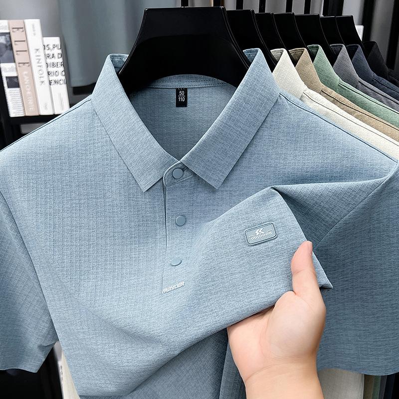 Summer Men's Short Sleeve T-Shirtpolo Business Casual Lapel Collar Middle-Aged & Young