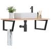 VidaXL Wall-mounted Vanity Shelf Steel and Solid Oak Wood 3302651