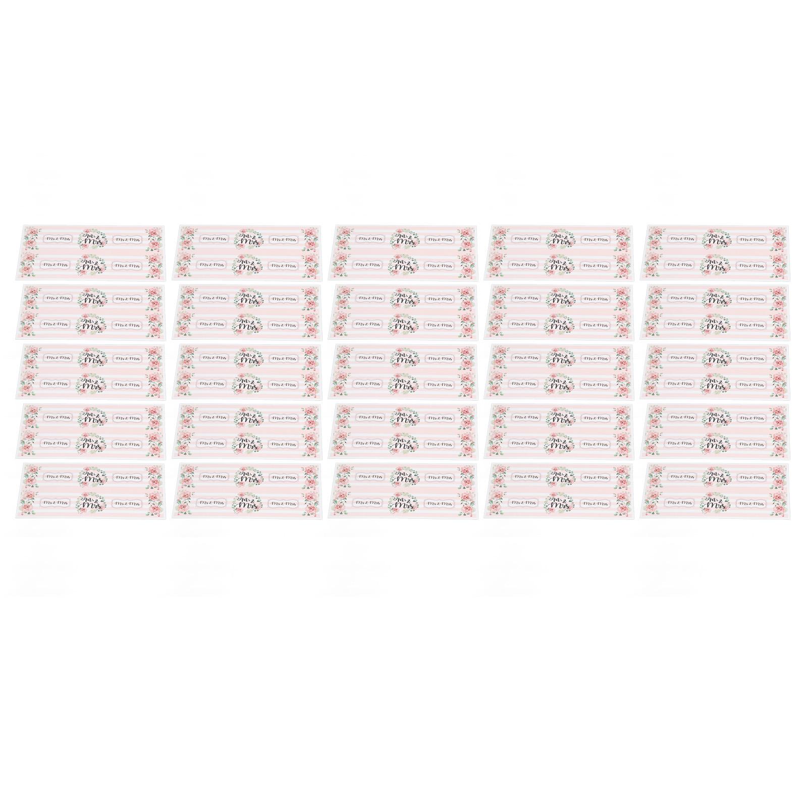 

25 шт. Наклейки на бутылки с водой МИСТЕР и МИСС Полоски Розовые цветы Водонепроницаемые Яркие Декоративные Вечеринка