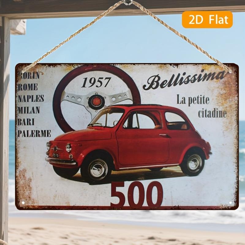 

Retro Metal Wall Hanging Sign 1957 Red Car Design 127Meter Mark Iron Decor Suitable for Living Room Bedroom Cafe B 20x30cm（7.8x11.8inch）