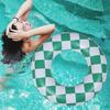 Kids Swimming Ring Thickened Inflatable Safe Swim Trainer PVC Chess Grid Kids Swimming Circle Outdoor Supplies