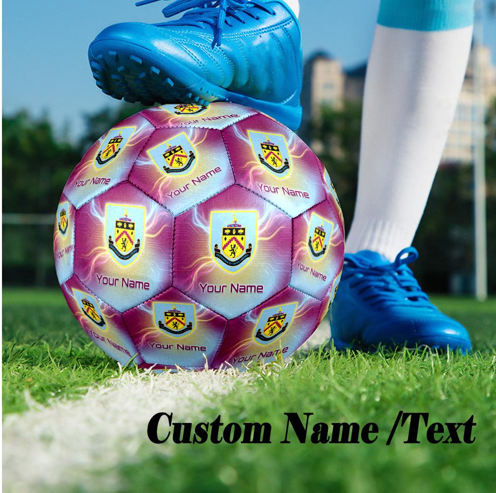 Size 5 Football Custom Name Text, Outdoor Training Soccer BallBurnley Football