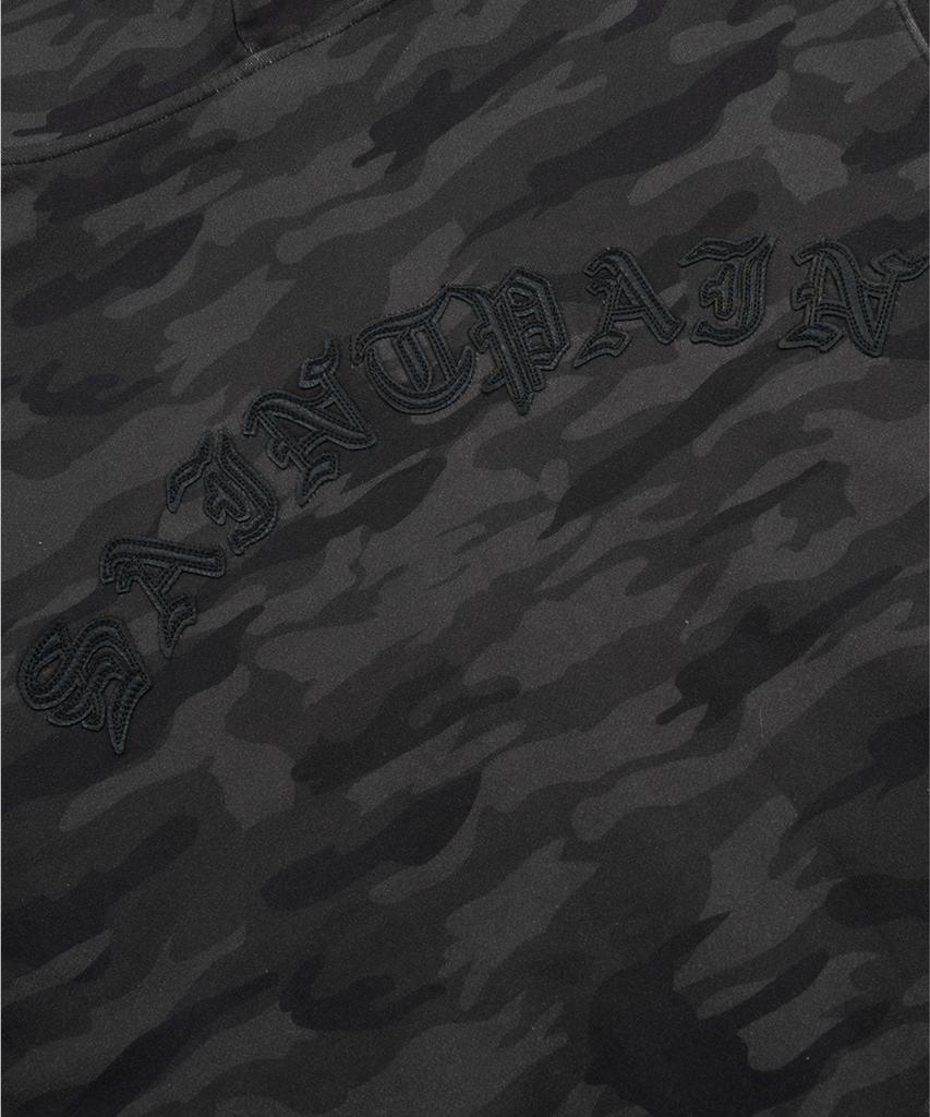 Saintpain Sp Leather Applique Camo Zip-Up Black
