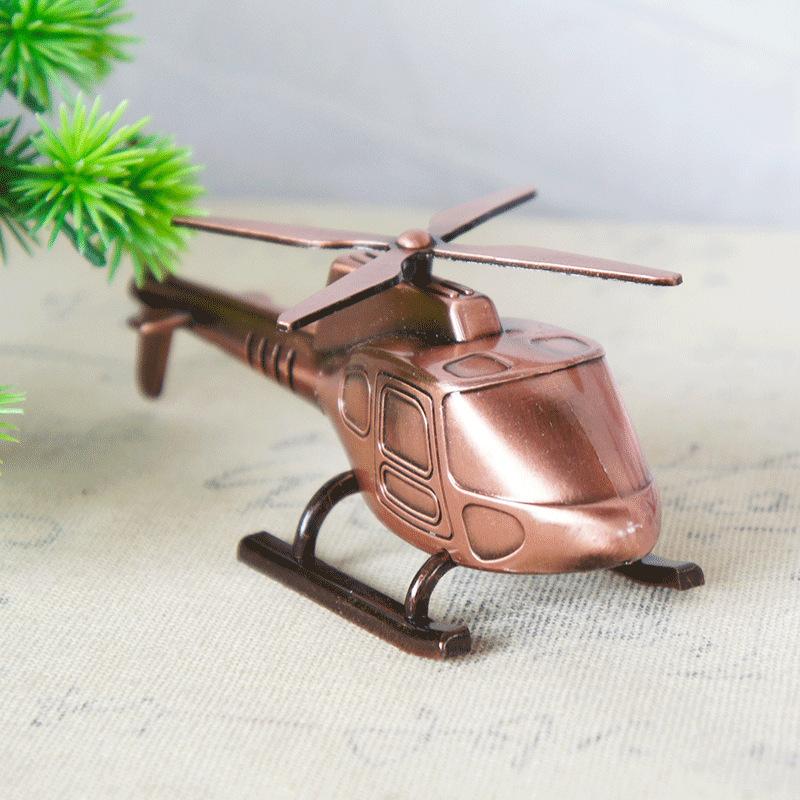 6 Colors Creative Helicopter Model Toys Metal Crafts Zinc Alloy Airplane Kids Toys Decorations Ornaments for Boys Children Gifts