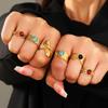 Boho Mehrfarbiger Türkis Edelstahl Offener Ring, Umweltfreundlich & Lichtecht, Schlichtes Titanstahl Design für Damen