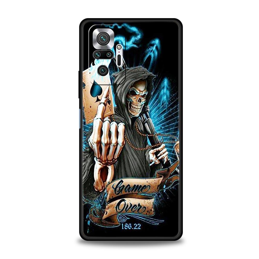 

Skull Skeleton Grim Reaper Fashion Phone Case For Xiaomi Redmi Note 15 14 13 12 4G 10 11 Pro Plus 5G 14C 13C 12C 10C Soft Cover Redmi Note 12 5G