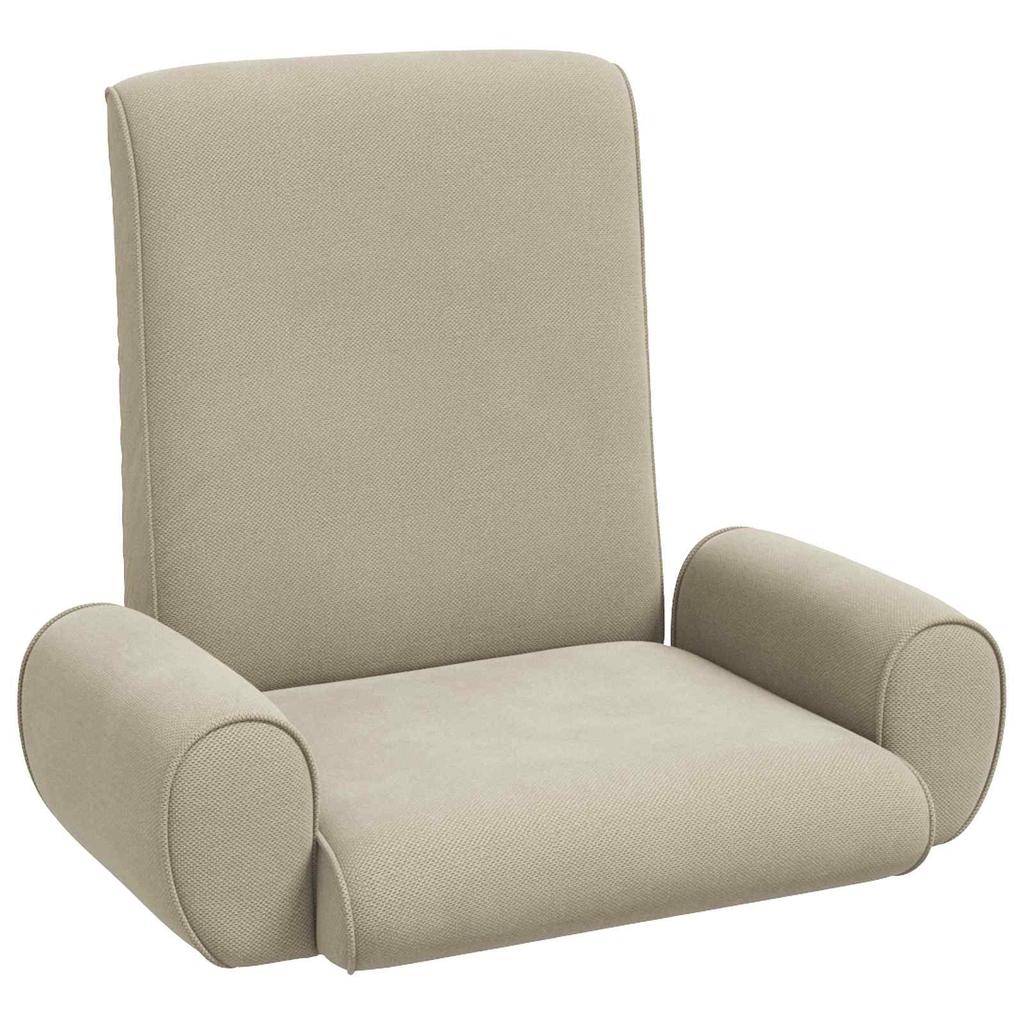 Adjustable Floor Stool Beige Coarse Velvet