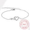 925 Sterling Silver Crystal Infinite Love Charm Bracelet for Women, Wedding Party Jewelry, Elegant Fashion Gift