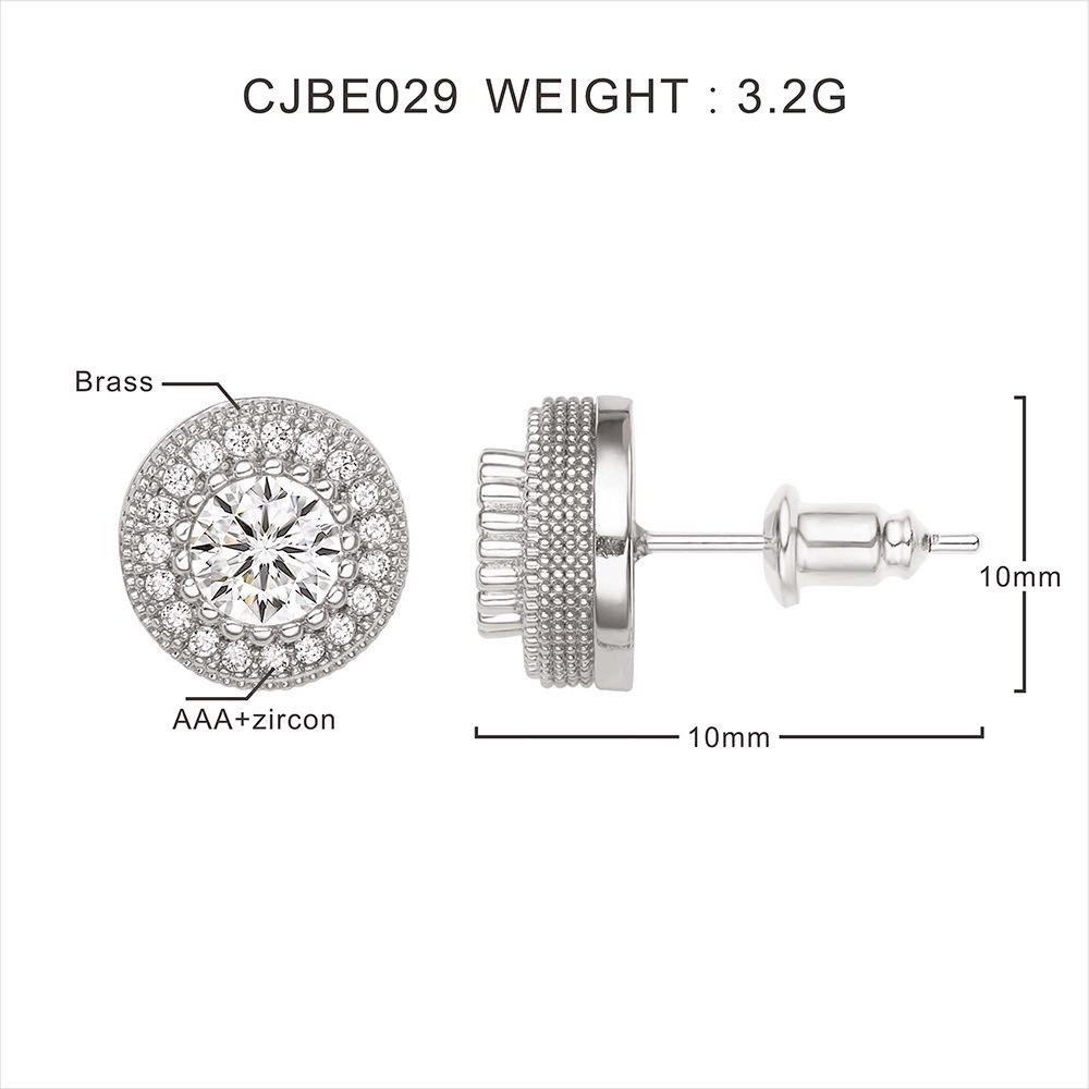 

Stylish Creative Stud Earrings Inlaid with Cubic Zirconia Flower, European & American Style, Women’s 18k Gold-Plated Copper Earrings.