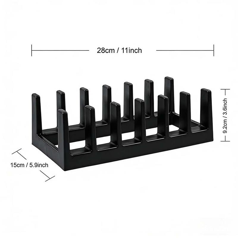 Multifunctional Pot Lid & Dish Rack - Plastic Kitchen Organizer for Plates, Lids, Cups & Dishes, Countertop Storage Holder