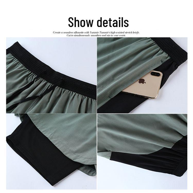 Men's Quick-Dry Ice Silk Running Shorts - Summer Elastic Fit