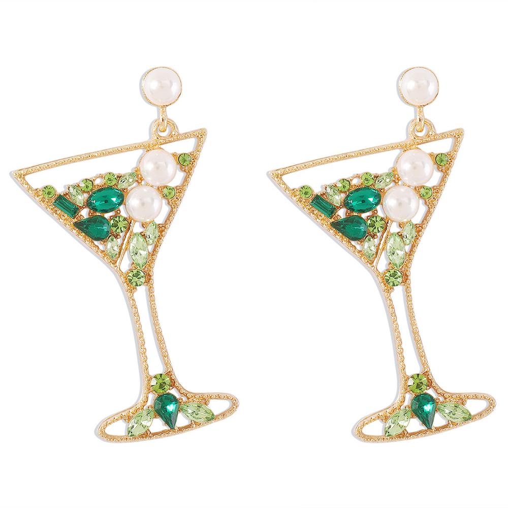 Eardrop Metal Cocktail Cup Design Creative Unique Eardrop Women Fashion Jewelry Trendy Party Casual Daily Wear Birthday Gift