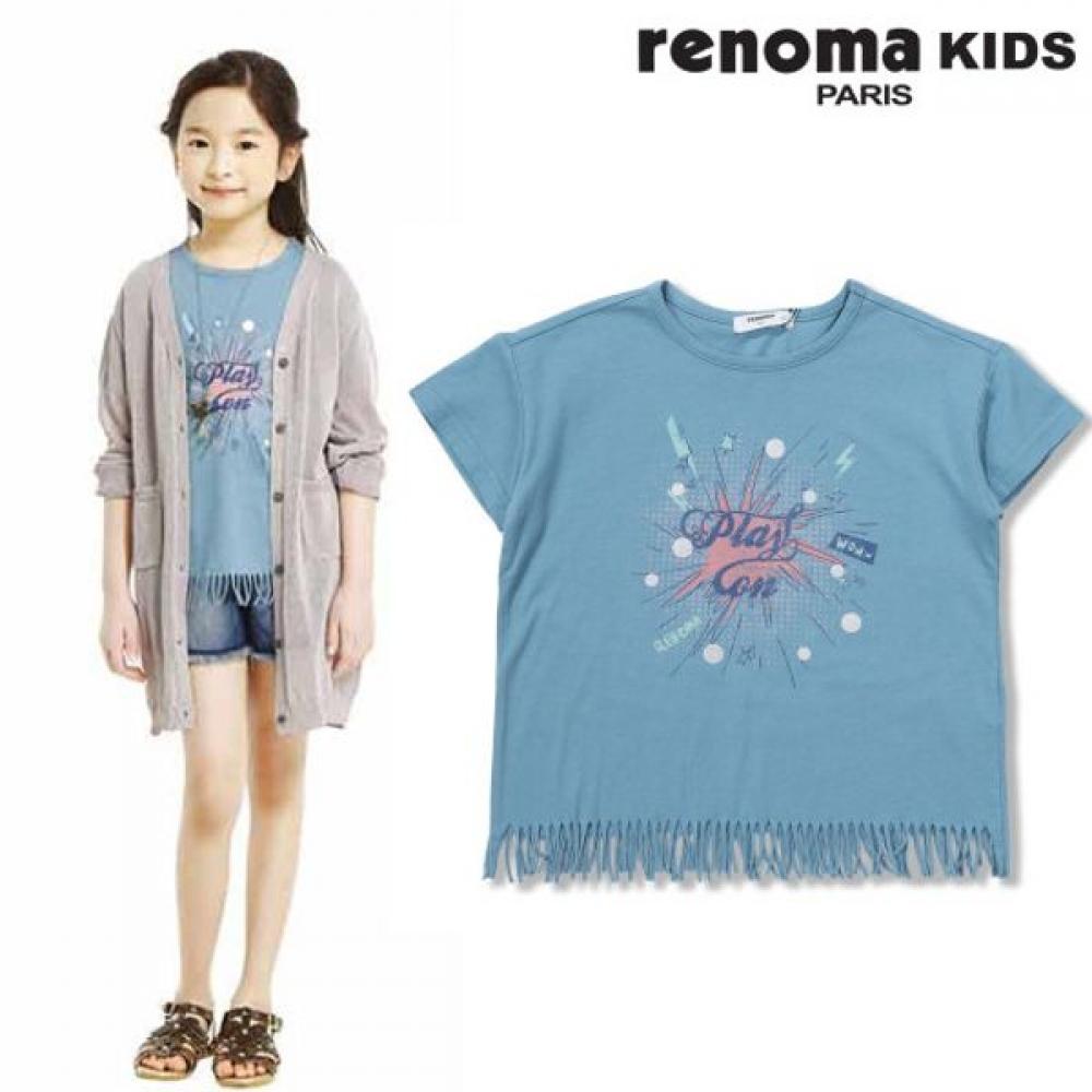 

[renoma Kids] Футболка с декором для девочек, вырезом по низу r1923T152 R1923T152_13 (blue)/110