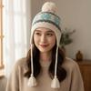 Wool Jacquard Woolen Hat Korean Style Beanies Cap Retro Knitted Pullover Hat  Apparel Accessories