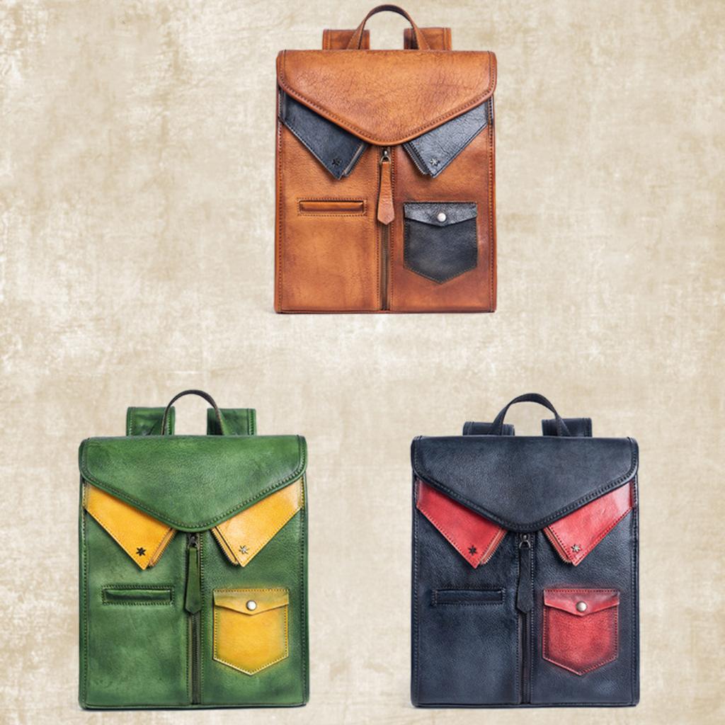 Backpack Head Layer Cowhide Texture Backpack Fashion Travel Bag Tide