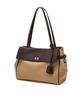 Hazzys Women Acc Aura Commute Brown Canvas Leather Combination Shoulder Bag L Hiba6E159I2