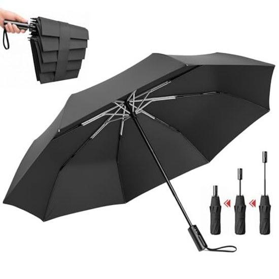 Super Large Size12 Rib Folding Umbrella One-Touch Automatic Open Close Mens Reverse Wind Resistant Teflon Coating Windproof Water Repellent Durable UV