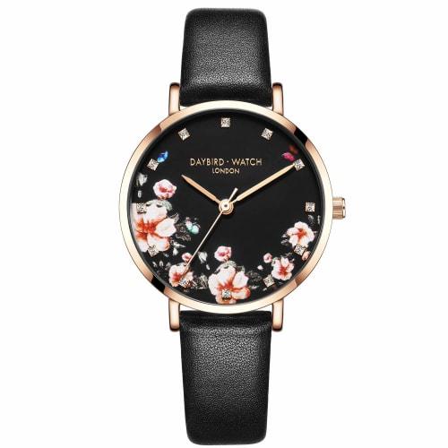 

RORIOS Women s Watch, Cute Floral Design, Stylish Quartz Movement with Mesh Band, Popular for Business and Casual Wear, Black B