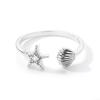 French vacation style creative design ring, women's starfish shell adjustable tail rings