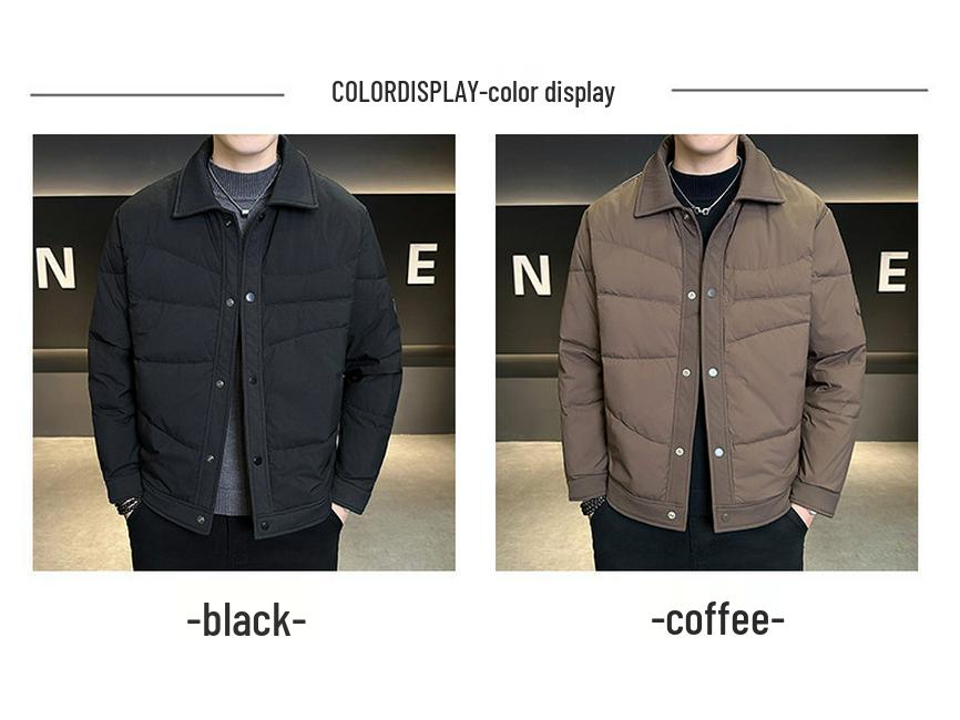 Men's Lightweight Down Shirt-Style Jacket - Autumn/Winter Lapel Outerwear