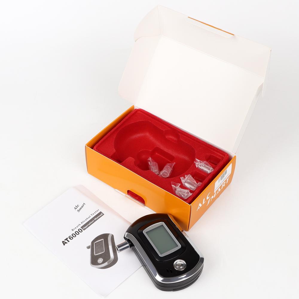 AT6000 Digitaler Alkoholtester Mini Polizeilicher Alkoholtester Präzise Mundstücke Atemalkoholtester Für Strafverfolgungsbehörden Persönlich