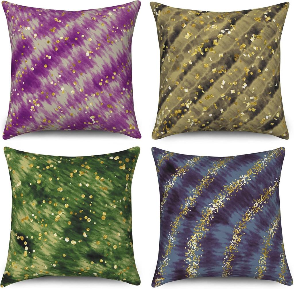 4Pcs Home Decor Cushion Covers, Black Cat & Floral Scenery Pillow Cases For Living Room Sofa Bedroom Car Decoration