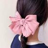 Chamol Automatic Ribbon Pin Pink Large Ribbon Hair Clip Large Ribbon Pin Half-up Hair Clip Automatic Half-up Pin