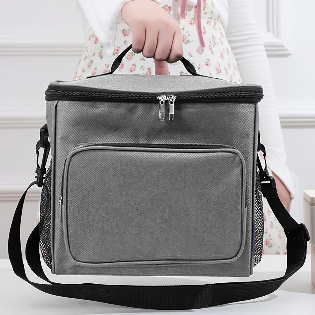 Black Cationic Lunch Box - Simple Office Worker Handheld Insulated Thermal Bag (1Pc)