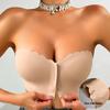 Wave-Edge Front-Closure Strapless Push-Up Bra