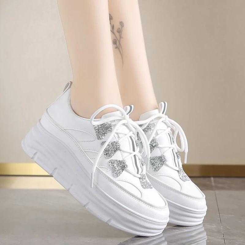 Fashion Spring Autumn Lace Up Woman Footwear Comfortable and Elegant Fashion 2025 Walking Original New Arrival In Casual Shoes for Women