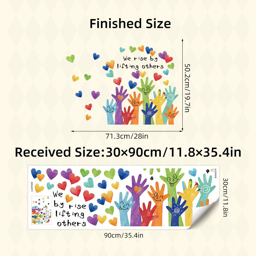 

Colorful Small Hands Self Adhesive Wall Stickers, Cartoon Cute Waterproof DIY Decals for Kids Room Kindergarten Nursery 30x90CM